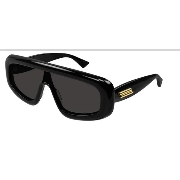 NWT BOTTEGA VENETA UNISEX SHIELD SUNGLASSES BOTTEGA VENETA Bottega Veneta Shield Sunglasses in Havana & Brown | FWRD main image 2